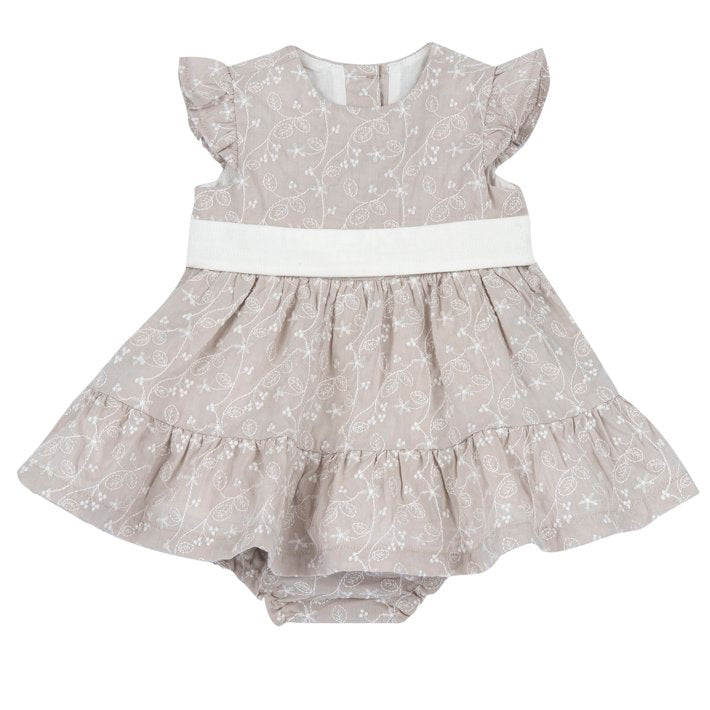 Abito Chicco neonata con culotte, fantasia floreale e volant