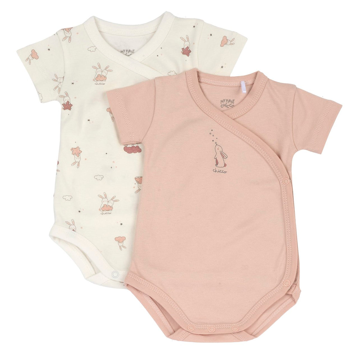Set 2 body Chicco in caldo cotone a mezza manica