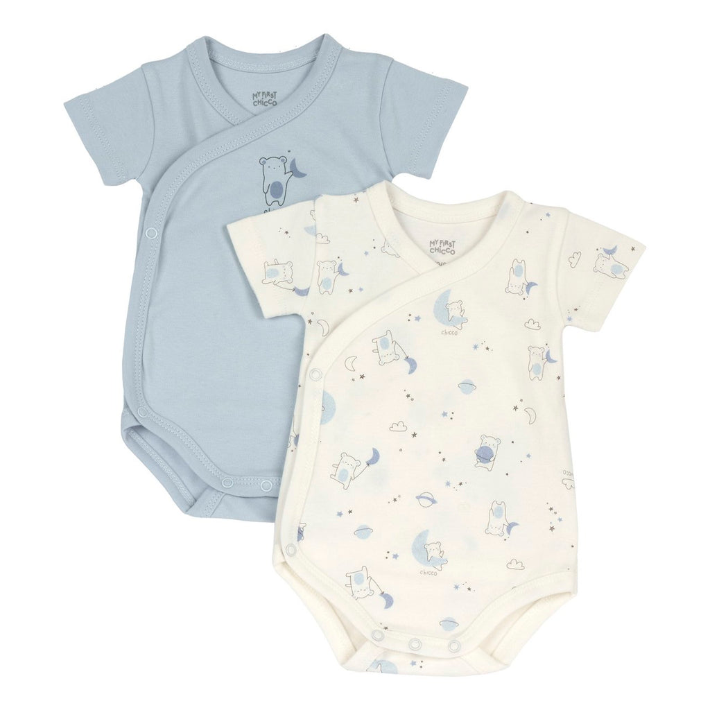 Set 2 body Chicco in caldo cotone a mezza manica