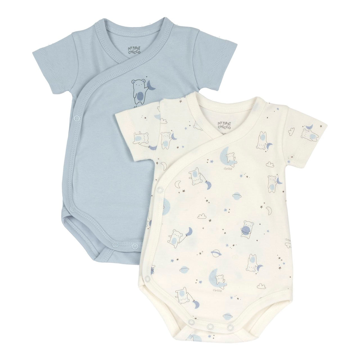 Set 2 body Chicco in caldo cotone a mezza manica