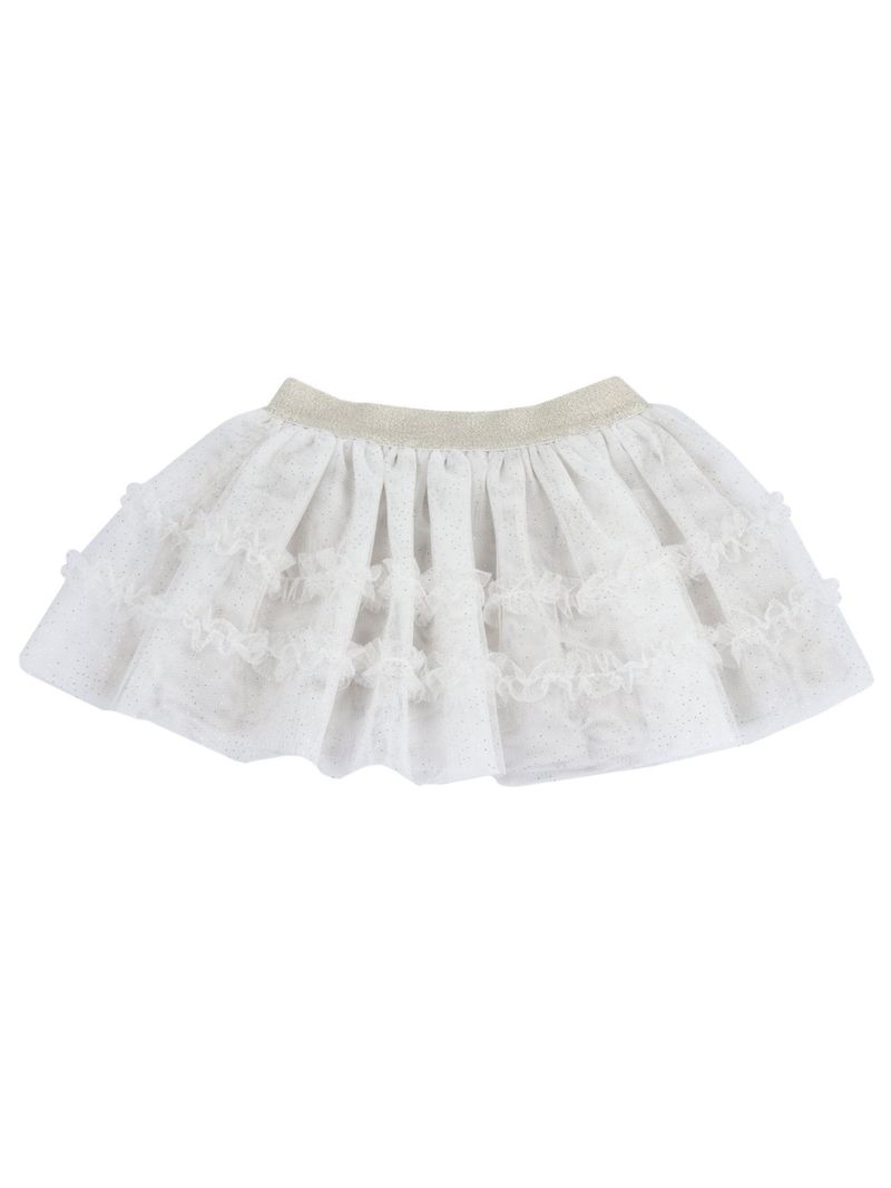 Completo estivo Chicco bambina con maglietta a fiore e gonnellina avorio