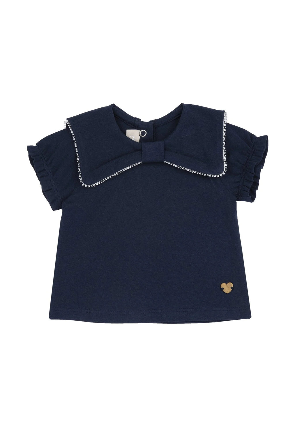 Completo estivo Chicco blu e avorio con colletto e nappine