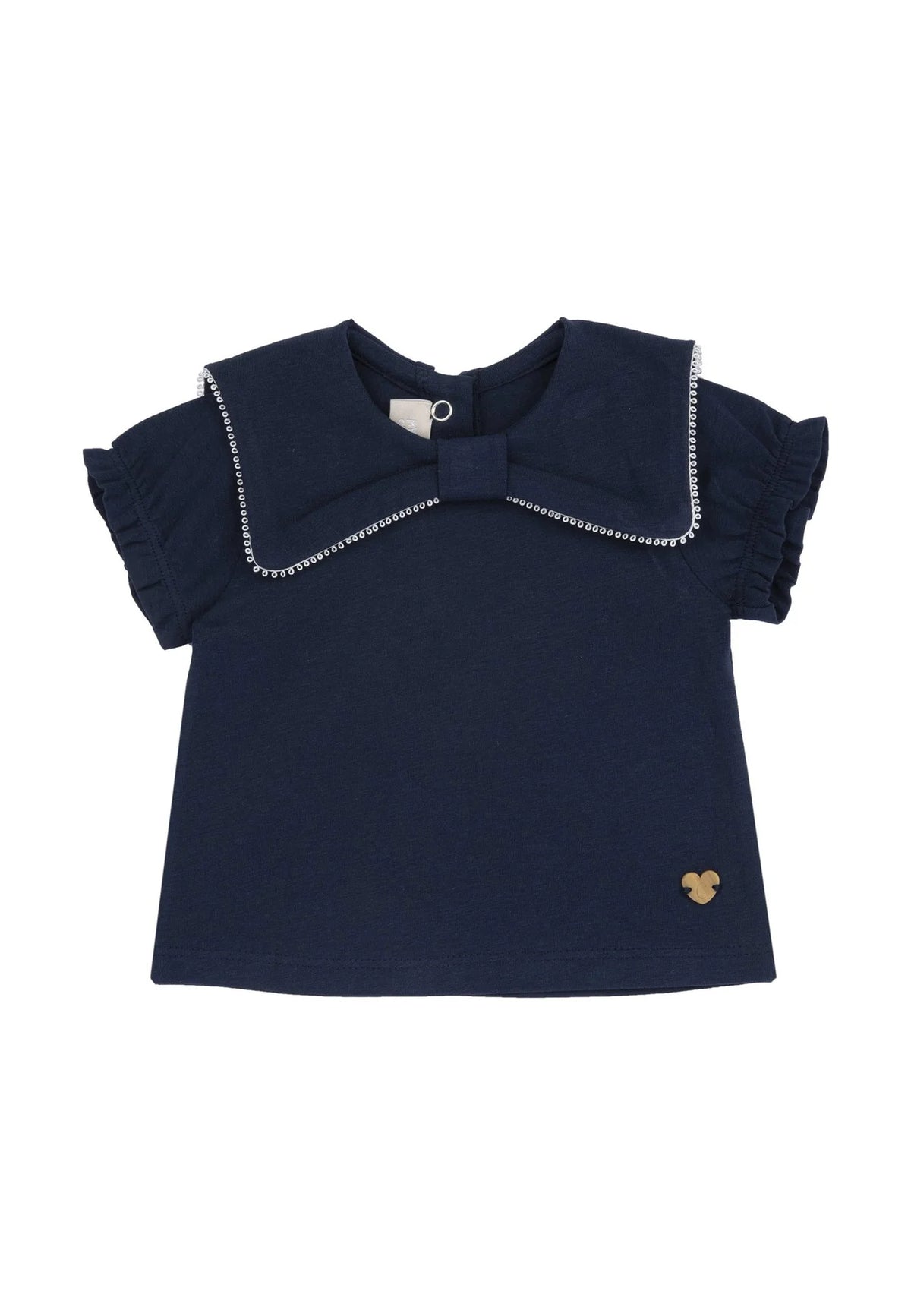 Completo estivo Chicco blu e avorio con colletto e nappine