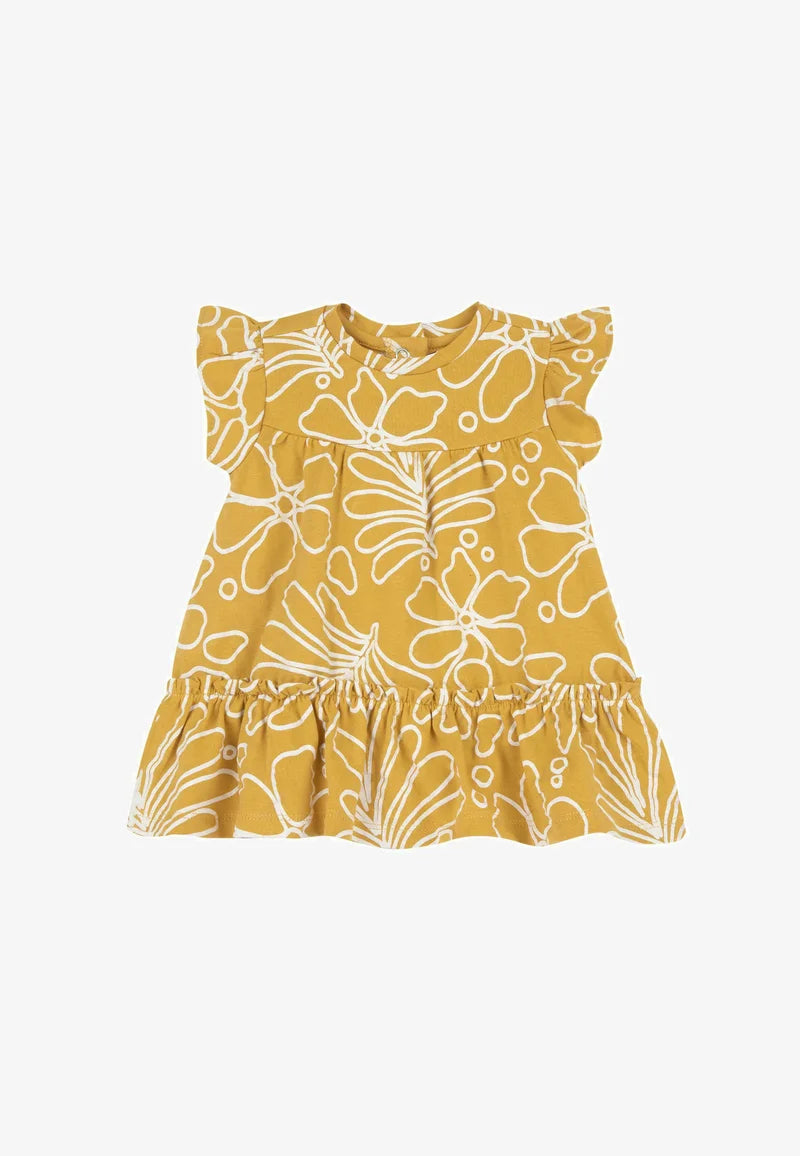 Vestito estivo bambina Chicco giallo senape a fiori