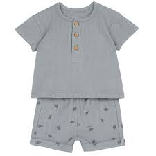 Completo estivo Chicco bimbo grigio con maglietta e pantaloncini