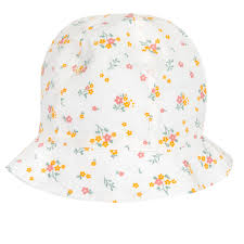 Cappellino estivo Chicco bianco con fiorellini multicolore